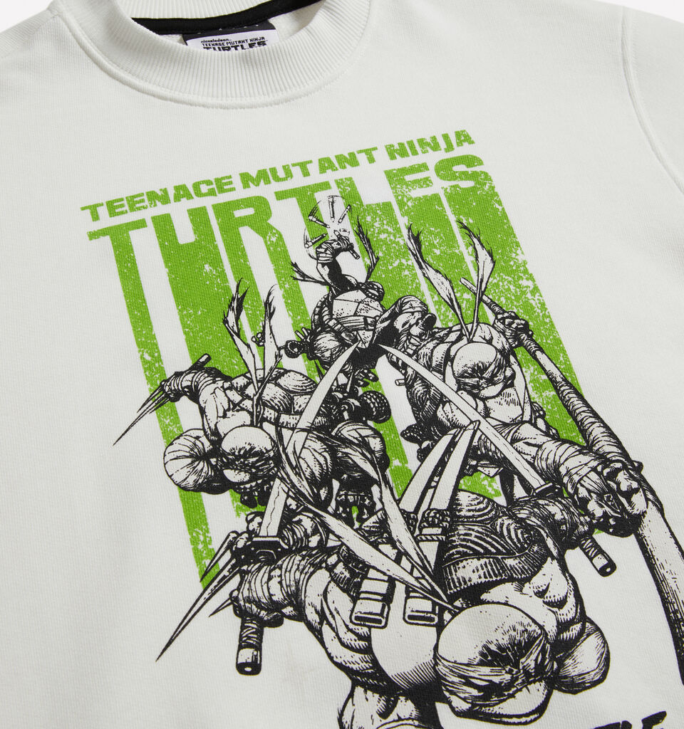 White sweatshirt with Teenage Mutant Ninja Turtles print - boys' knitwear - White | Sisley Young image number 2